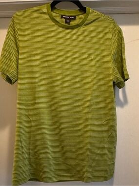 Michael Kors Lime Green Striped Crewneck T-Shirt